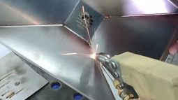 PDKJ handheld laser welding machine welding 1.2mm stainless steel funnel
