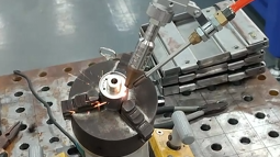 PDKJ robot laser welder applied to the automotive industry welding Iron car tail